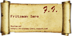 Fritzman Imre névjegykártya
