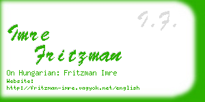 imre fritzman business card